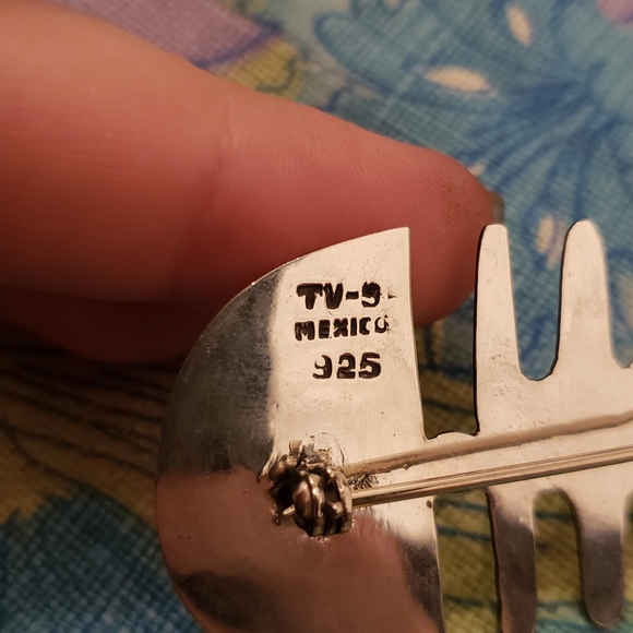 1970s/80s sterling silver 925 fishbone pin - Picture 2 of 5